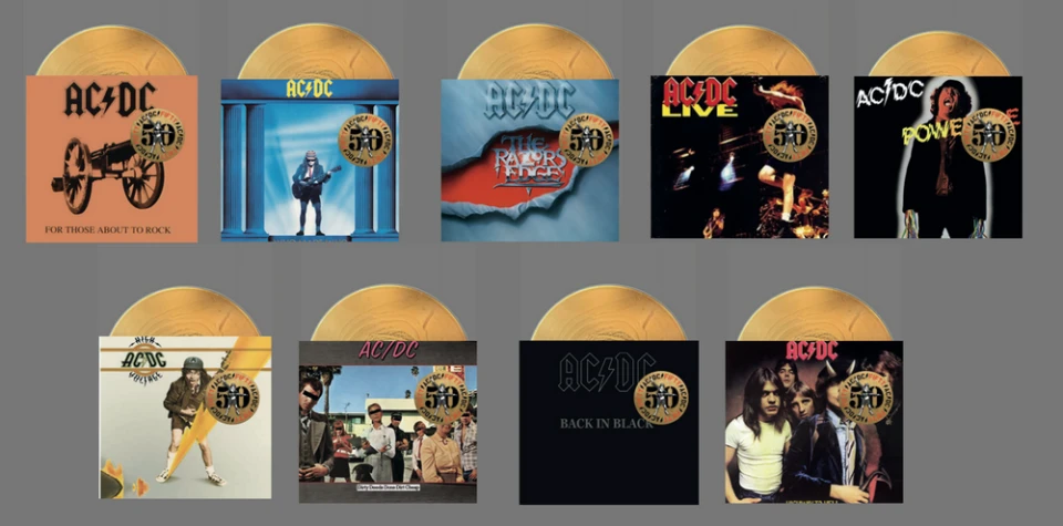 AC/DC отбелязват 50-та си годишнина с лимитирана златна серия винили