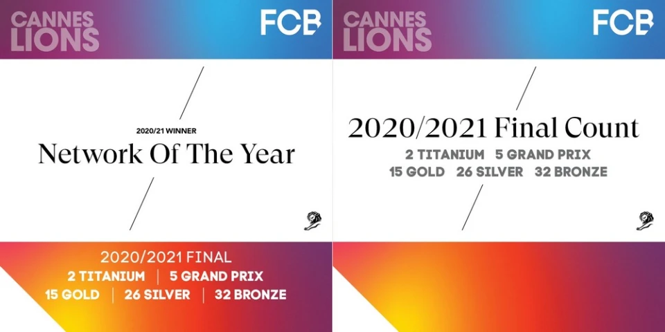 FCB: мрежа на годината и рекордни 80 лъва от фестивала Cannes Lions