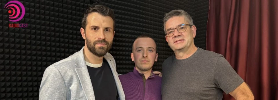 Димитър Коцев-Шошо и Георги Блажев в студиото на Radiocast