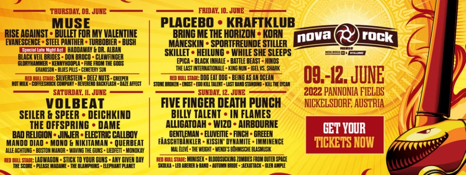 Спечели двоен билет за музикалния фестивал NOVA Rock 2022!